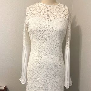 White Lace Fitted Dress